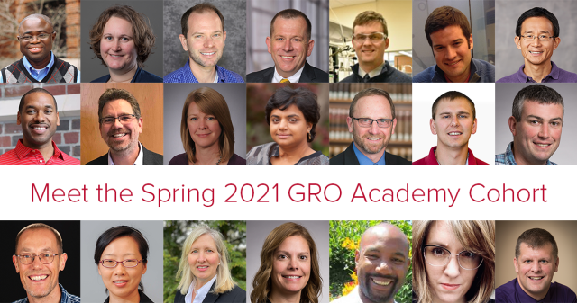 group of headshots for 2021 GRO academy cohort