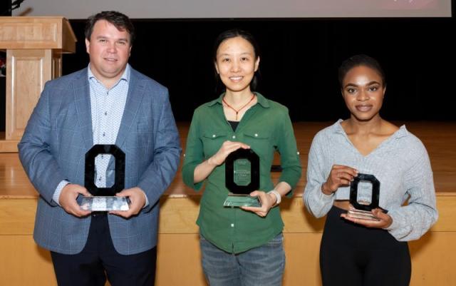 the three winners of the innovator of the year awards