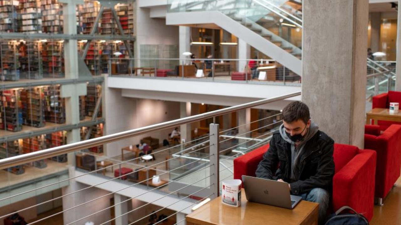view of thompson library from inside