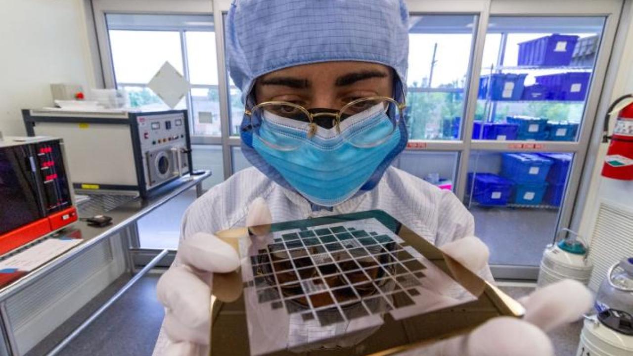 woman with semiconductor