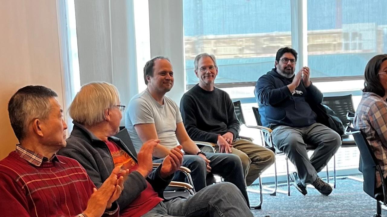 group of people in a meeting