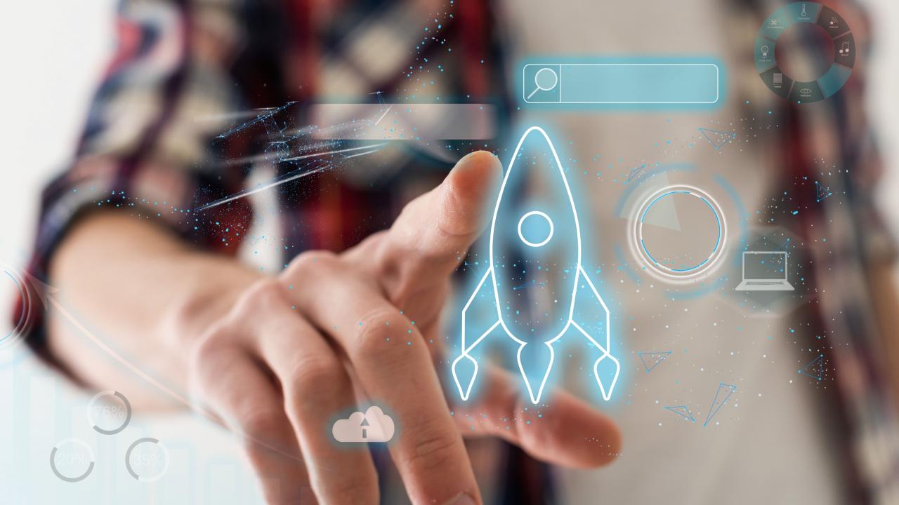 illustration of rocket indicating startups